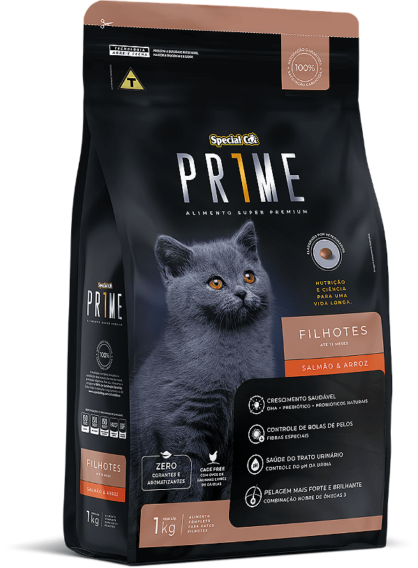 Ração Seca Special Cat Prime Filhote sabor Salmão e Arroz
