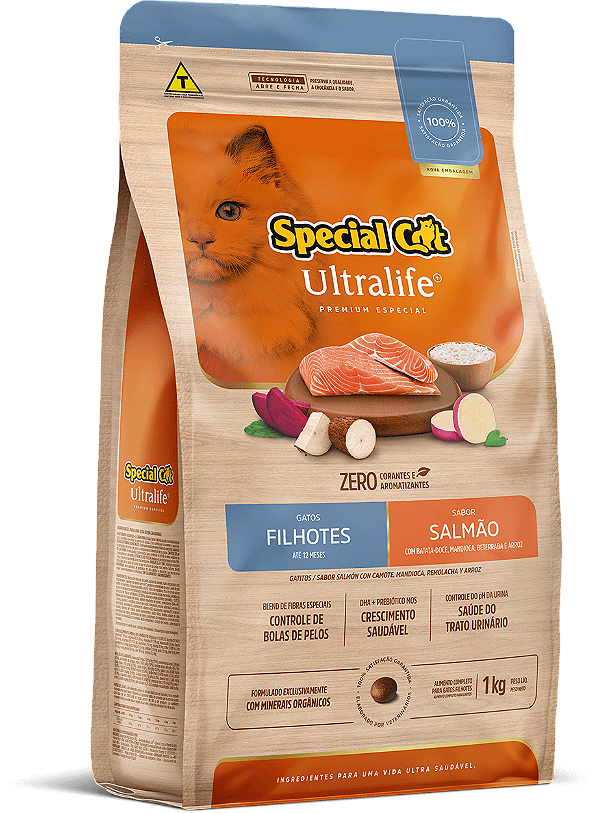 Ração Seca Special Cat Ultralife Filhote sabor Salmão e Arroz