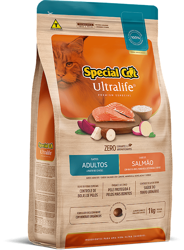 Ração Seca Special Cat Ultralife Adulto sabor Salmão e Arroz