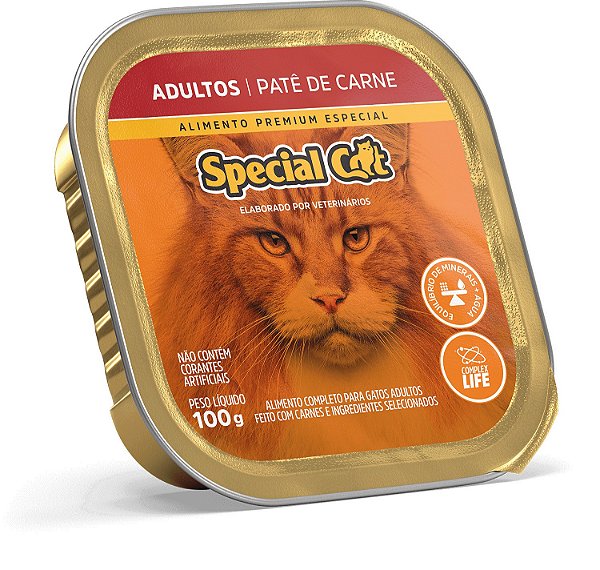 Alimento Úmido Patê Special Cat Adulto sabor Carne 100g