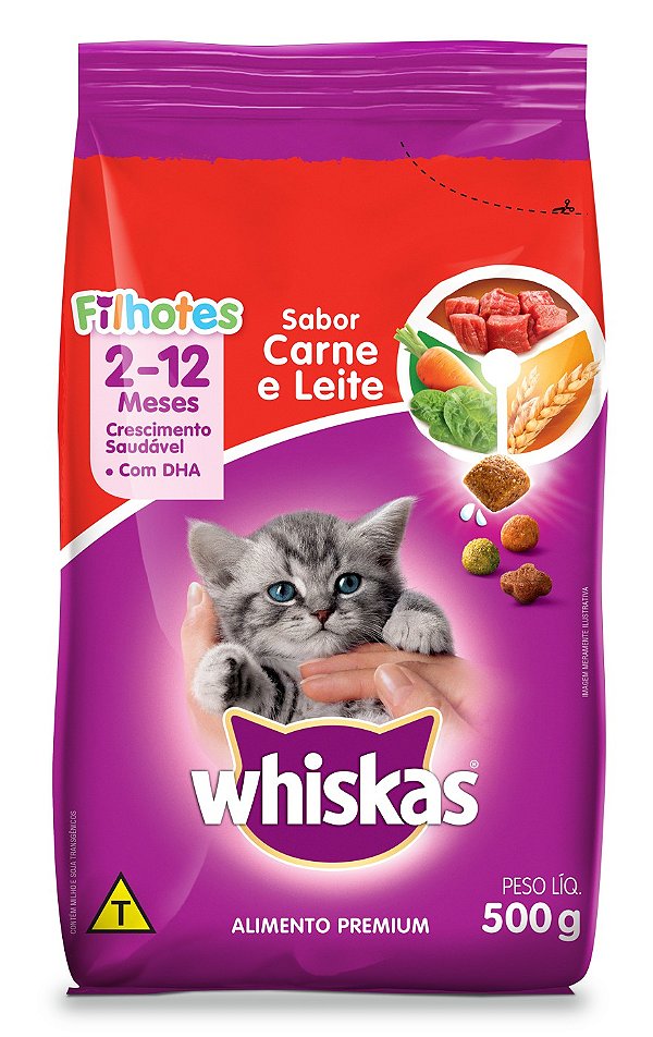 Ração Seca Whiskas Gatos Filhotes sabor Carne