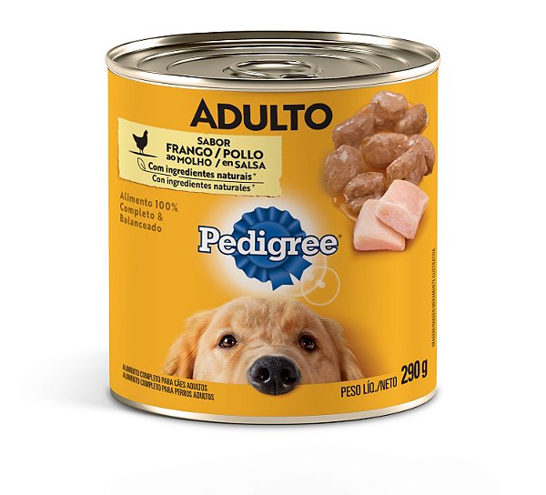 Alimento Úmido Lata Pedigree Cães Adultos sabor Frango ao Molho 280g