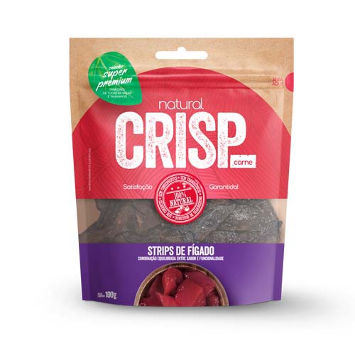 Petisco Natural Crisp Cães sabor Strips de Fígado