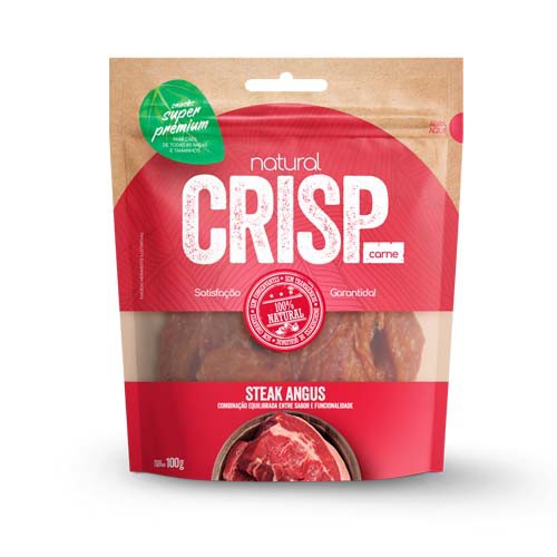 Petisco Natural Crisp Cães sabor Steak Angus 100g