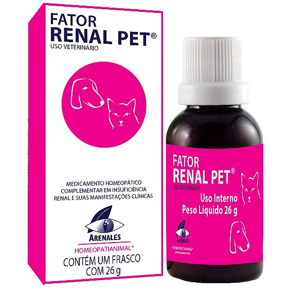 Homeopatia Para Cães e Gatos Arenales Fator Renal Pet 26g