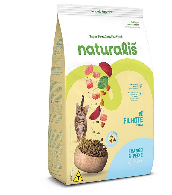 Ração Seca Naturalis Gato Filhote sabor Peixe e Frango