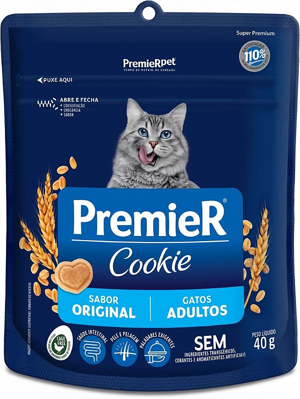 Cookie Premier Gatos Adultos sabor Original 40g