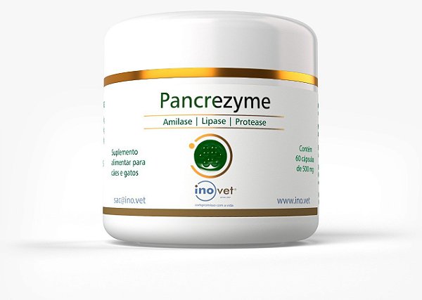 Suplemento Inovet Pancrezyme 500mg 60 Cápsulas