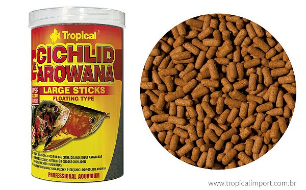 Ração Tropical Cichlid & Arowana Large Sticks