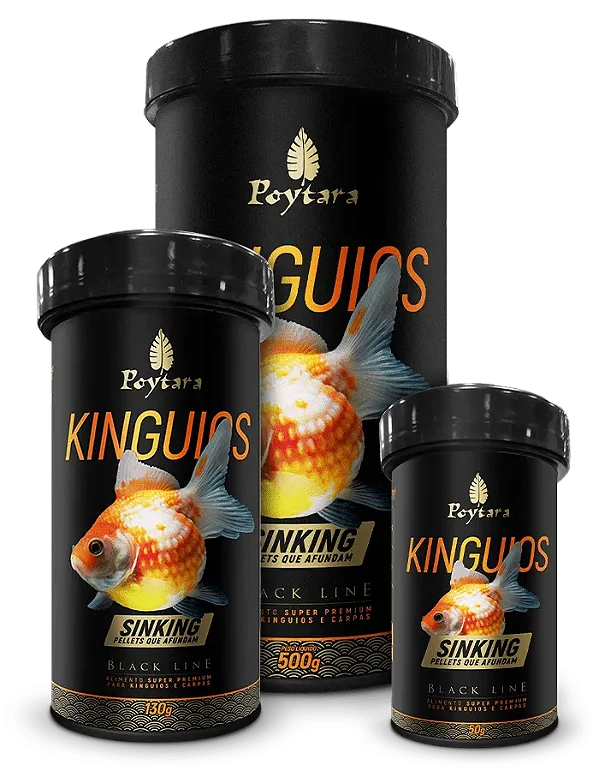 Ração para Peixes Poytara Black Line Kinguios Sinking
