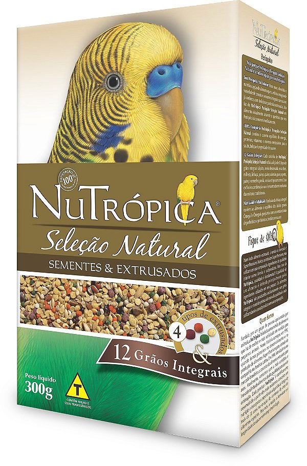 Ração NuTrópica Periquito Seleção Natural Sementes e Extrusados