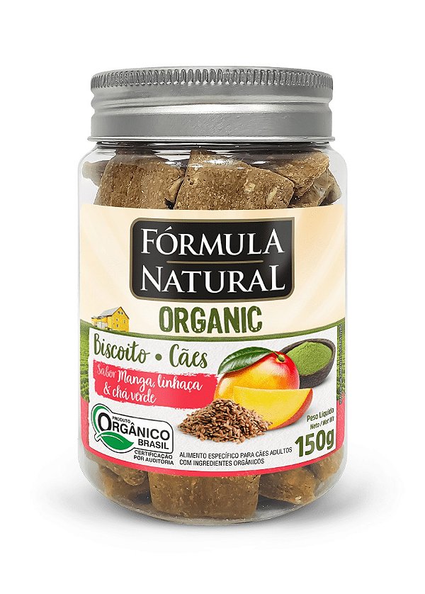 Biscoito Fórmula Natural Organic Cão Adulto sabor Manga, Linhaça e Chá Verde 150g