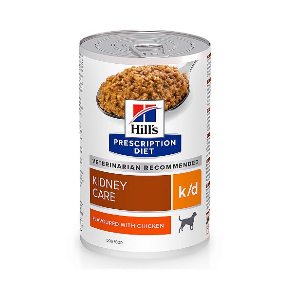 Ração Hill's Prescription Diet Lata k/d para Cães Adultos Cuidado Renal 370g