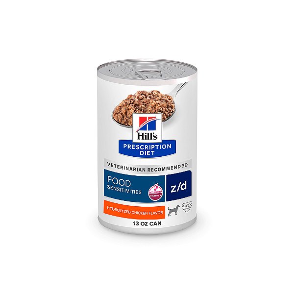 Ração Hill's Prescription Diet Lata z/d para Cães Adultos Alergia Alimentares e da Pele 370g