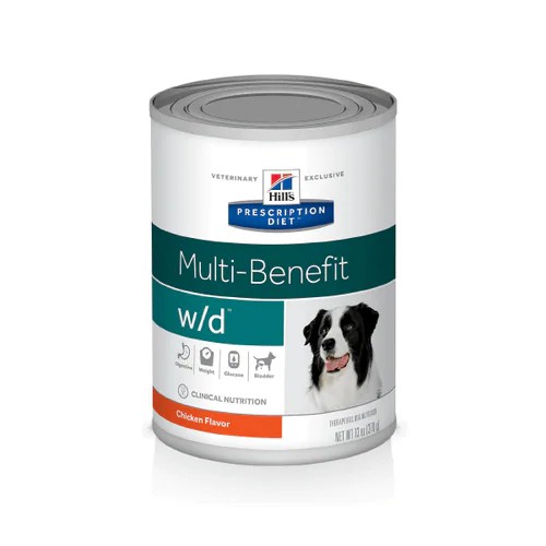Alimento Úmido Lata Hills Canino Prescription Diet W/D Multi-Benefit Controle De Glicose, Cuidado Digestivo, Controle De Peso, Cuidado Urinário 370g