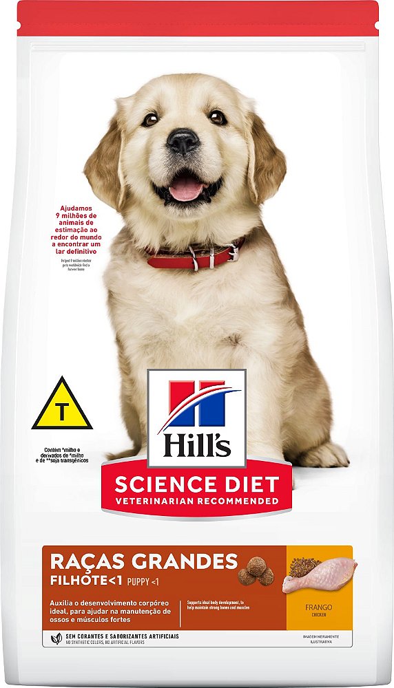 Ração Seca Hills Canino Filhote Raças Grandes sabor Frango 12kg