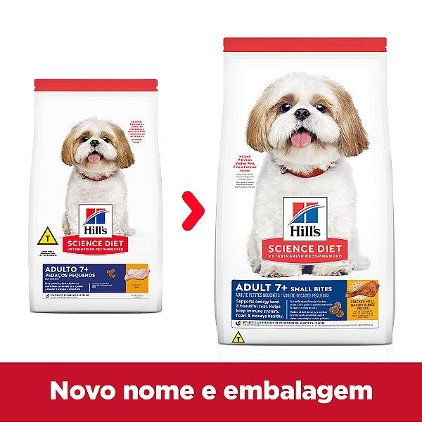 Ração Hill's Science Diet Adulto 7+ Pedaços Pequenos para Cães Idosos Sabor Frango