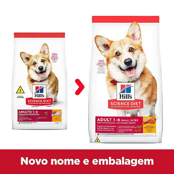 Ração Hill's Science Diet Pedaços Pequenos para Cães Adultos Sabor Frango