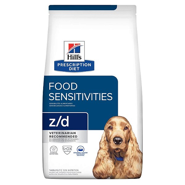 Ração Hill's Prescription Diet z/d para Cães Adultos Alergia Alimentares e da Pele 3,63kg