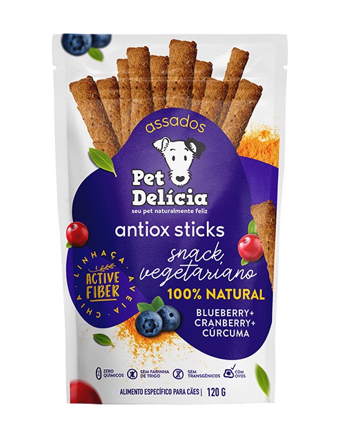 Petisco Pet Delícia Cão Adulto Antiox Sticks 120g