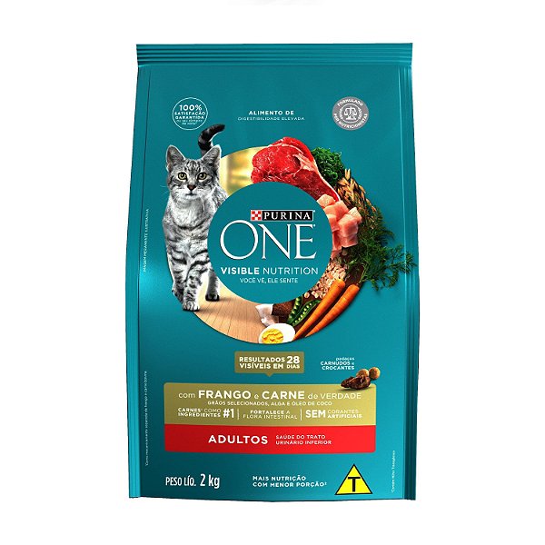 Ração Seca One Gato Adulto sabor Frango e Carne