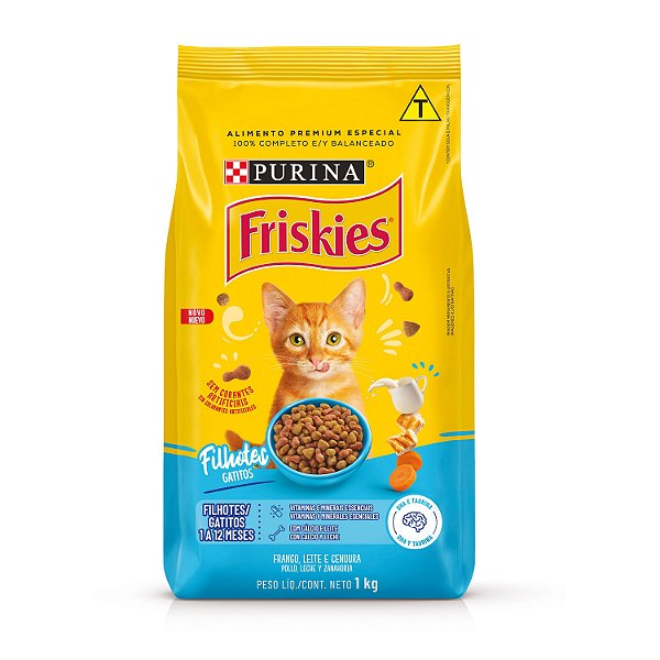 Ração Seca Friskies Gatos Filhotes sabor Frango e Leite