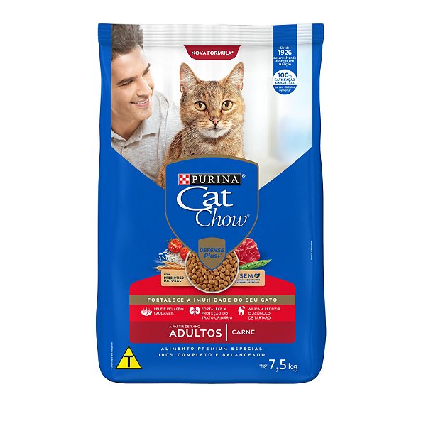 Ração Seca Cat Chow Adultos sabor Carne