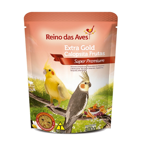 Ração Reino das Aves Extra Gold Calopsita Frutas