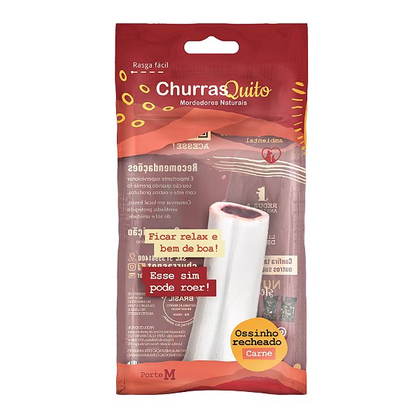Petisco Natural ChurrasQuito Ossinho Recheado Carne