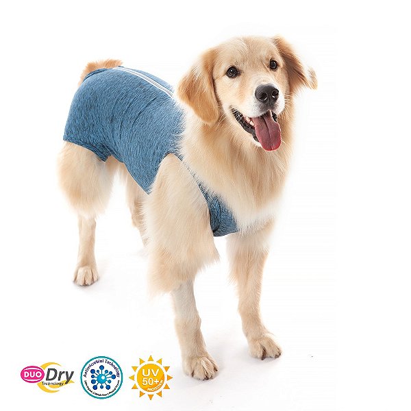 Roupa Pós Cirúrgica Pet Med Duo Dry Castração de Cães Machos Azul