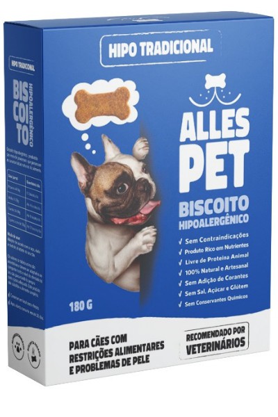 Biscoito Alles Pet Hipo sabor Tradicional 180g
