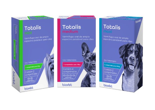 Vermífugo Biovet Totalis Mini 330mg Até 5kg 2 Comprimidos