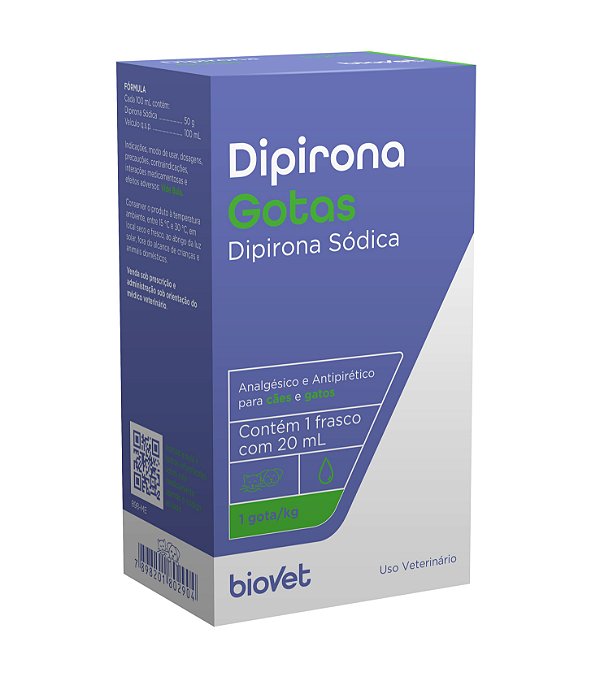 Analgésico Biovet Dipirona Gotas 20ml