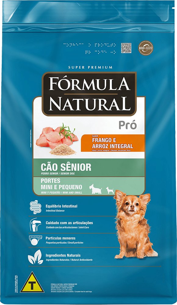 Ração Seca Fórmula Natural Pró Cão Sênior Porte Mini e Pequeno sabor Frango E Arroz Integral