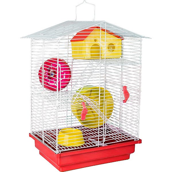 Gaiola Hamster Jel Plast 3 Andares Desmontável Ref. 614