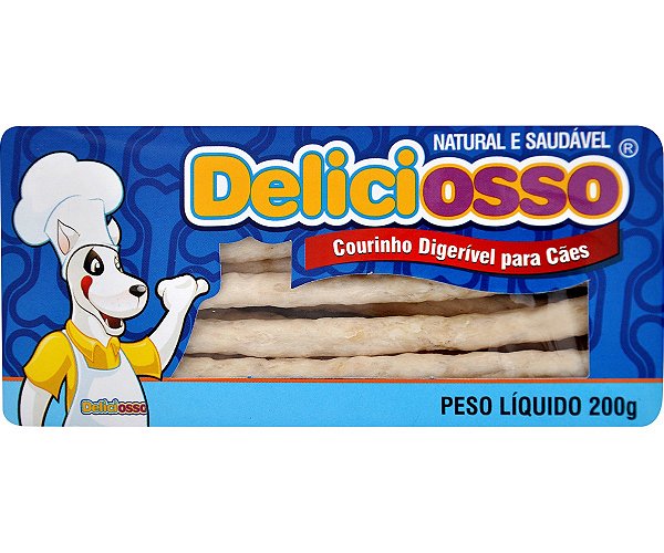 Courinho Digerível para Cães Deliciosso Palito Fino 200g 40 Unidades
