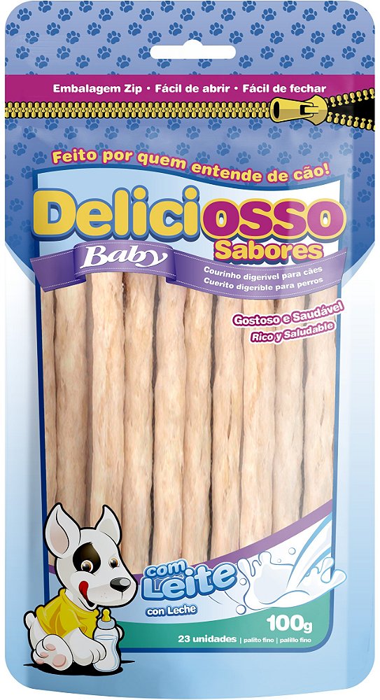 Palito Fino Deliciosso Sabores Baby com Leite 100g 23 Unidades