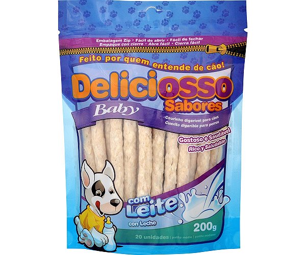 Palito Médio Deliciosso Baby com Leite 200g 20 Unidades