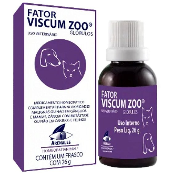 Homeopatia Para Cães e Gatos Arenales Fator Viscum Zoo 26g