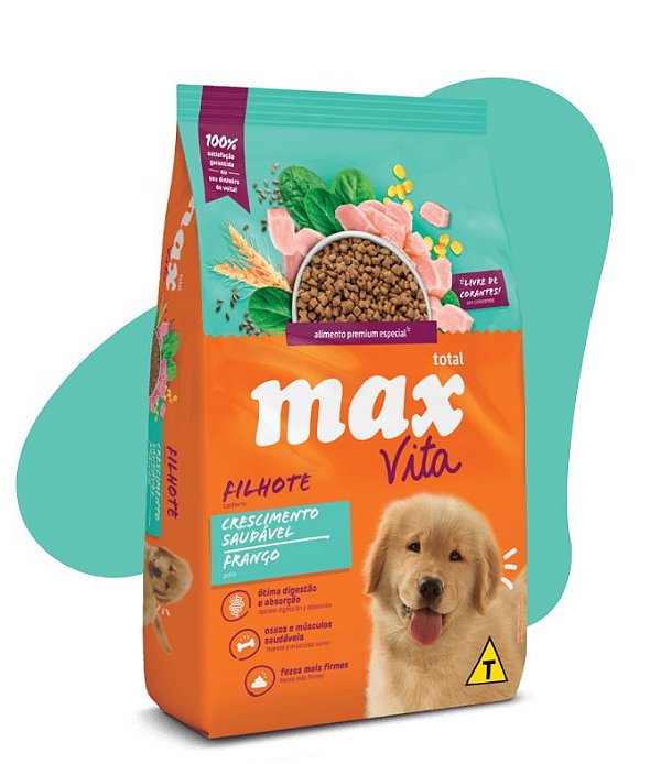 Ração Seca Max Vita Cães Filhotes Crescimento Saudável sabor Frango
