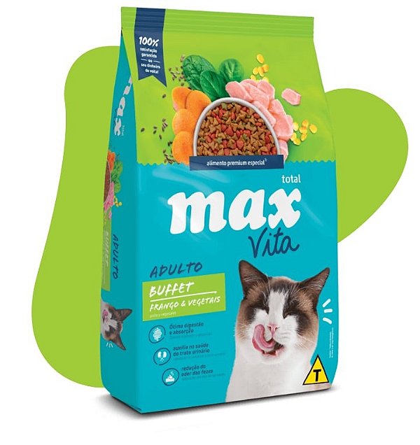 Ração Seca Max Vita Gatos Adultos Buffet sabor Frango e Vegetais 20kg