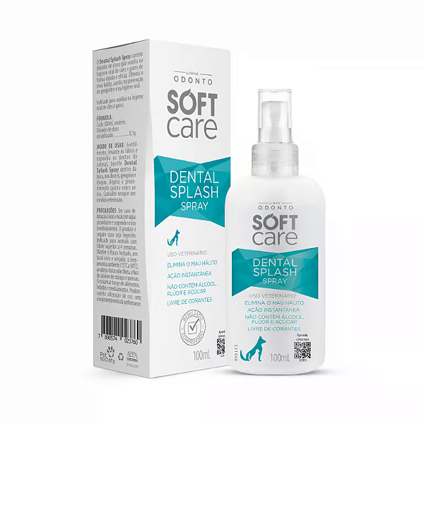 Dental Splash Spray Soft Care 100mL Spray Antisséptico Bucal Pet