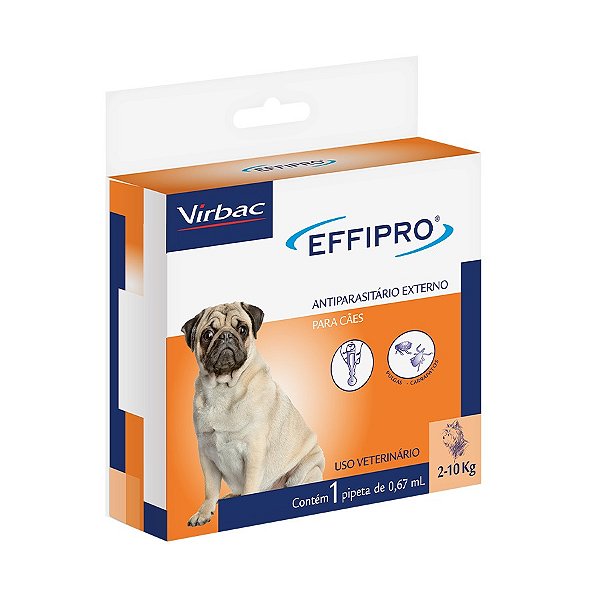 Antiparasitário Virbac Effipro Cães Entre 2 e 10kg 0,67ml