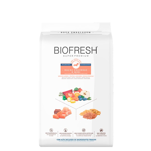 Ração Seca Biofresh Cães Filhotes Raças Mini e Pequenas sabor Mix de Carnes