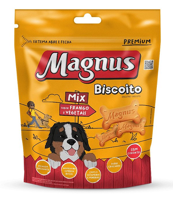 Biscoito Magnus Mix Cães Adultos sabor Frango e Vegetais