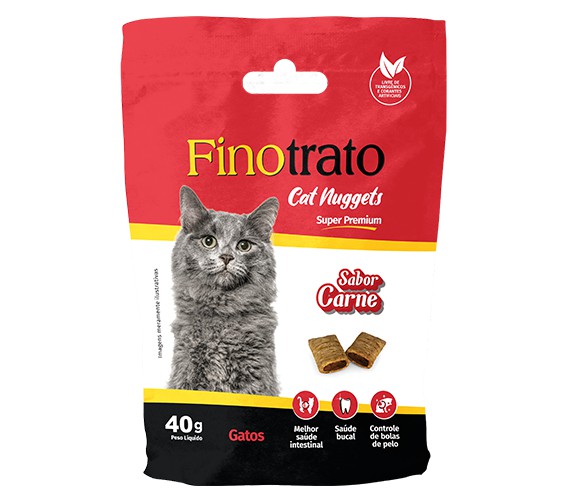 Petisco Finotrato Cat Nuggets sabor Carne 40g