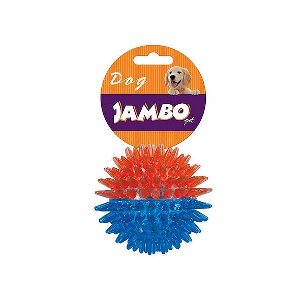 Bola Jambo TPR Espinho Dual Azul e Laranja