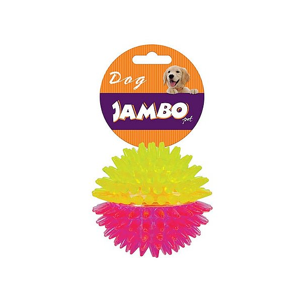 Bola Jambo TPR Espinho Dual Rosa e Amarelo