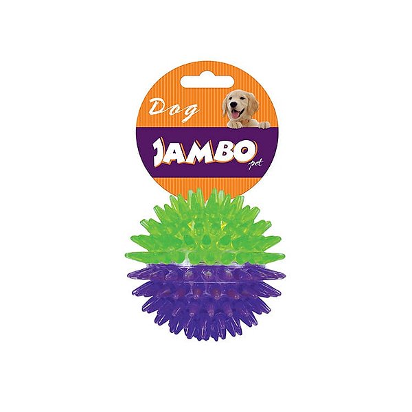 Bola Jambo TPR Espinho Dual Roxo e Verde