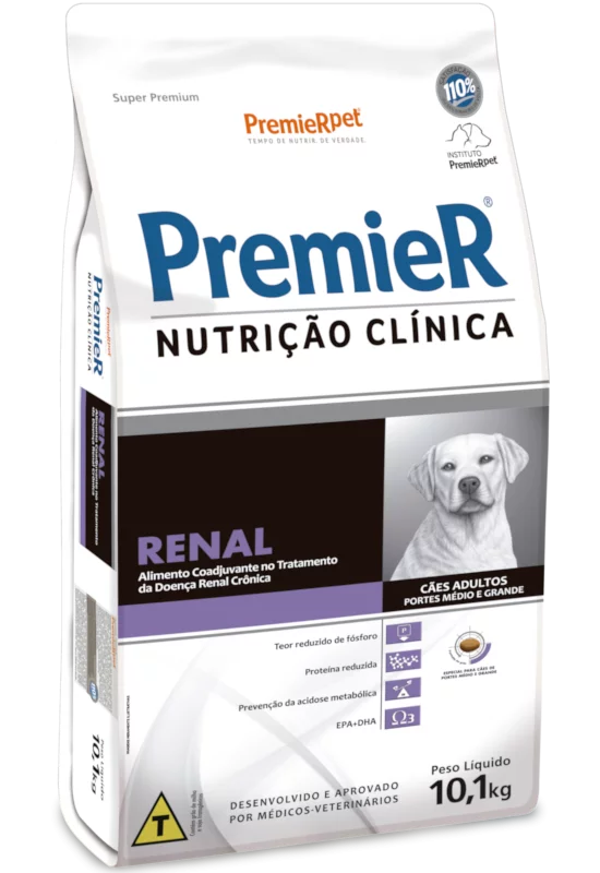 Ração Seca Premier Nutrição Clínica Porte Médio e Grande Adulto Renal 10,1kg